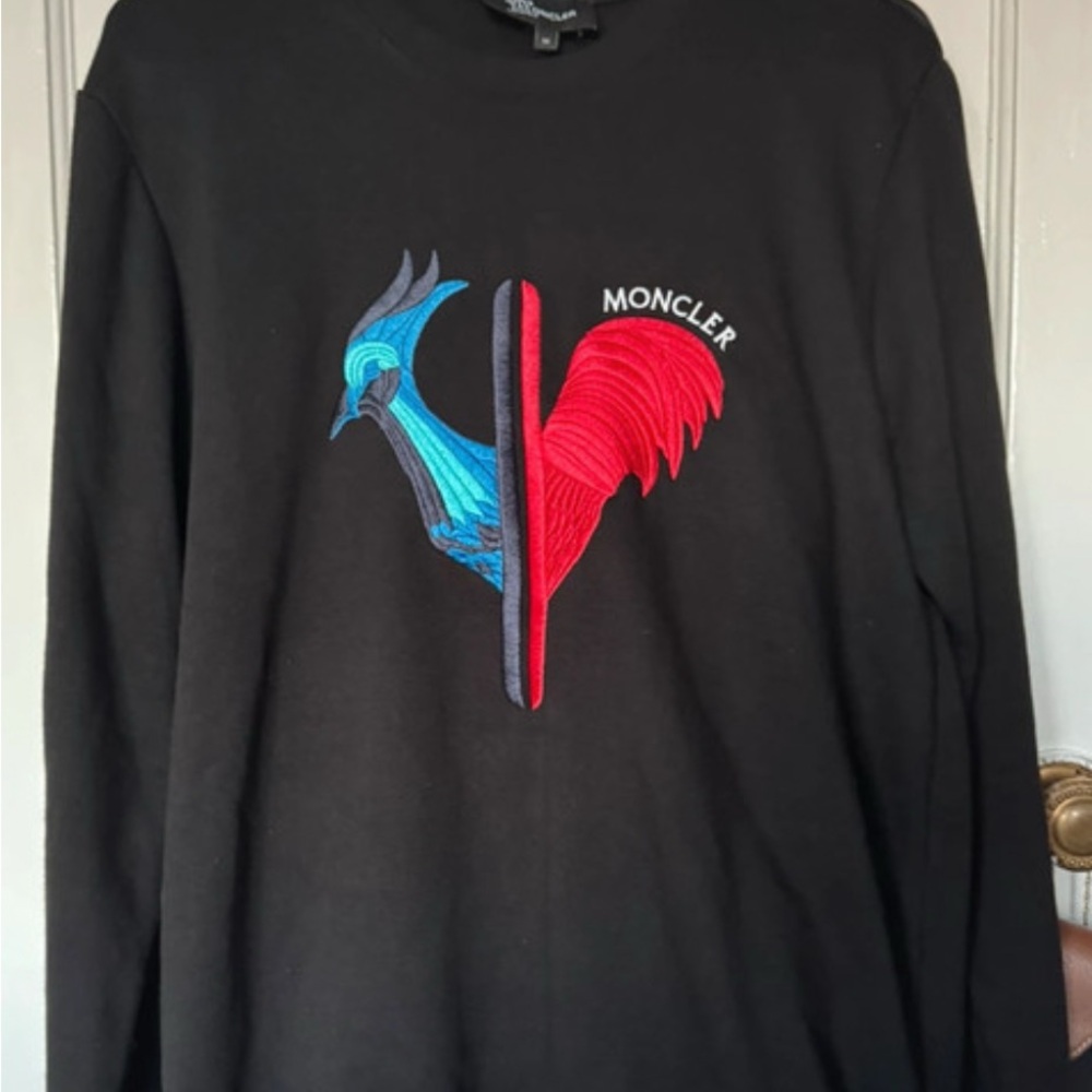 Moncler Black Sweatshirt with White Grenoble Logo